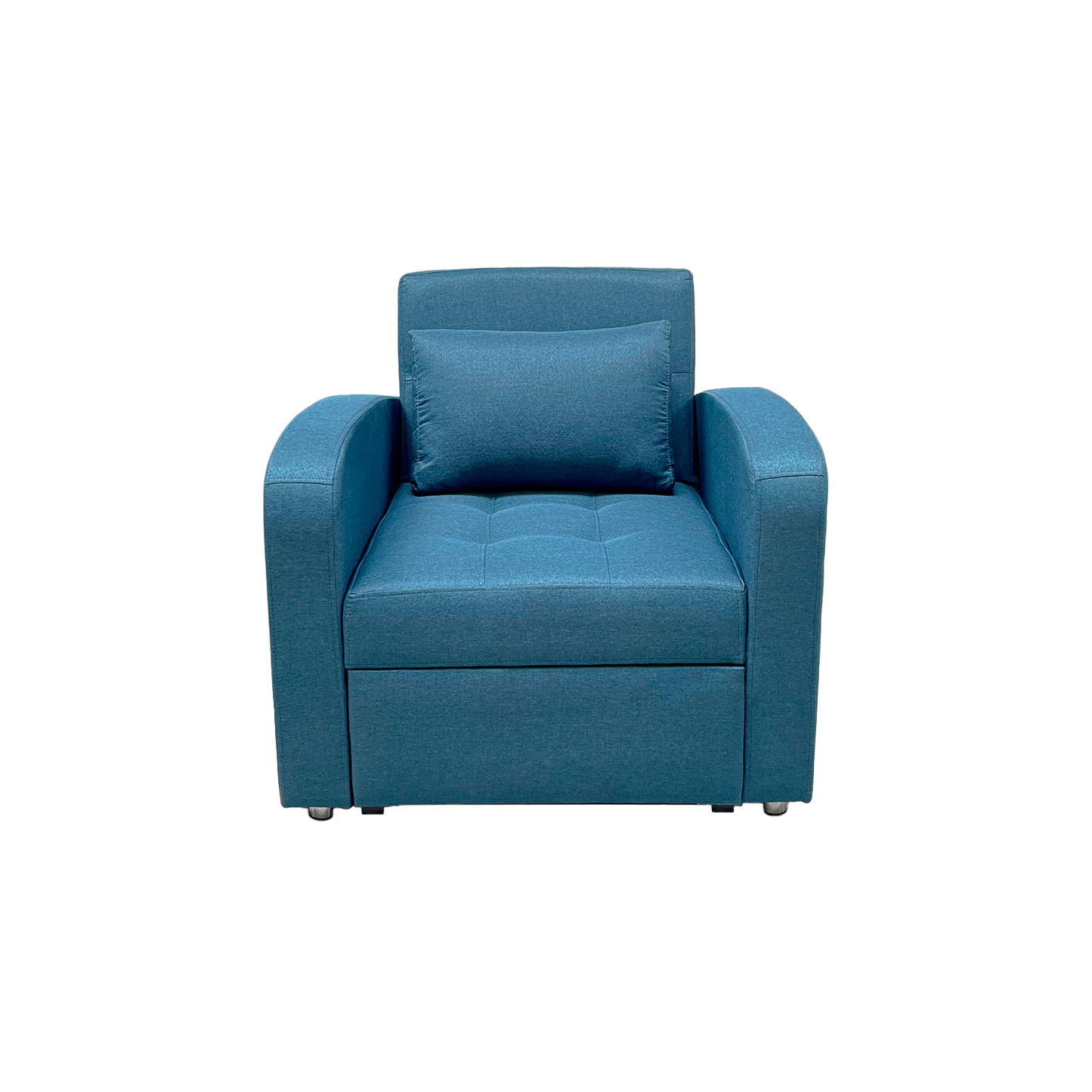 Imagen poltrona cama California un puesto color azul índigo vista frontal
