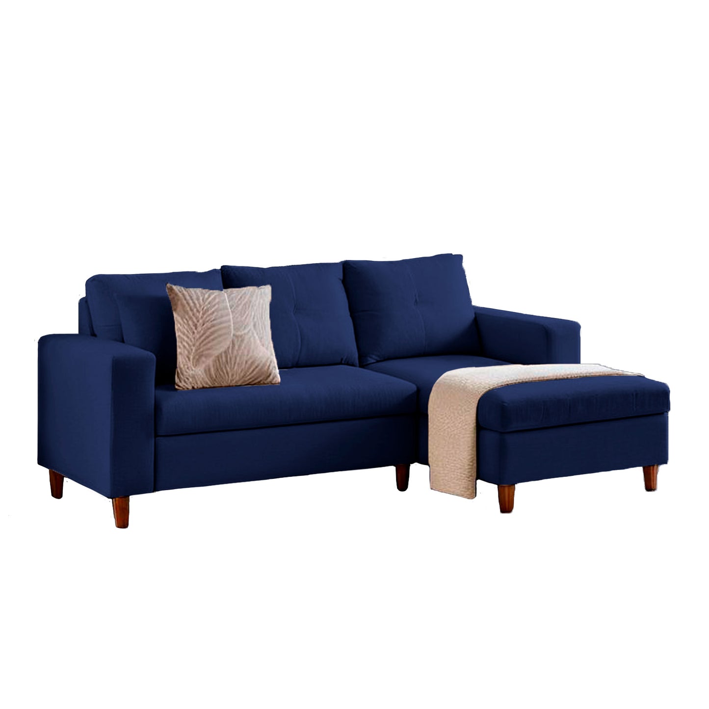 Imagen mueble sala L Viena izquierda vista isométrica color azul índigo