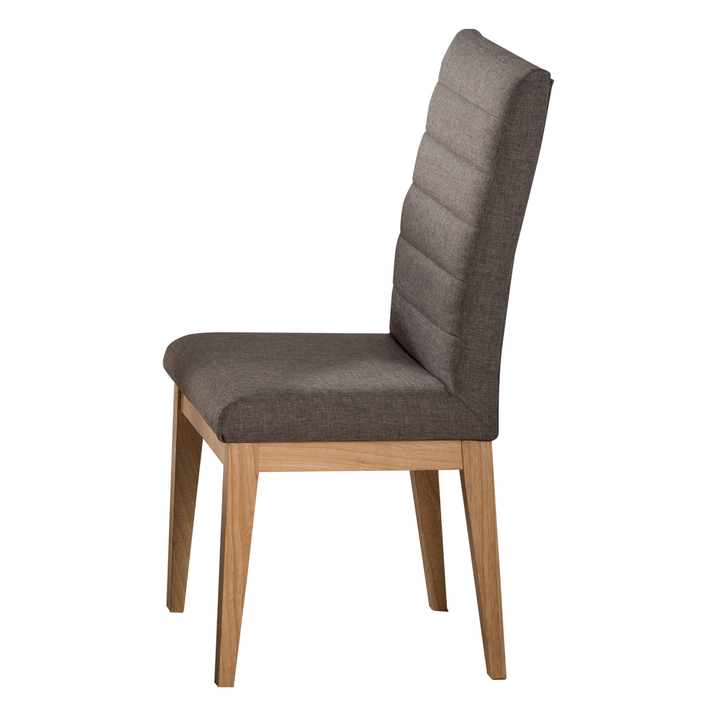 Imagen silla madera flor morado color natural tapizada color gris vista lateral