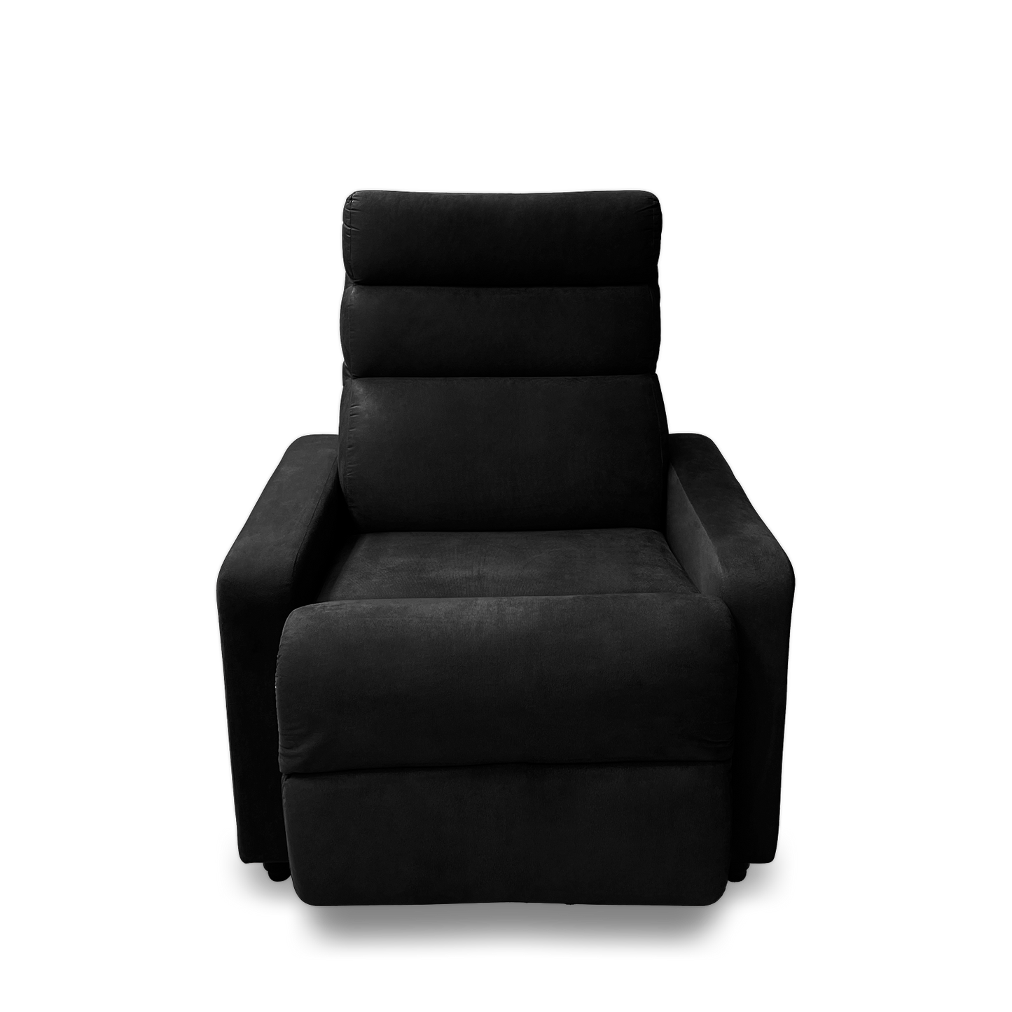 Imagen sillón reclinable odín tapizado color negro vista frontal