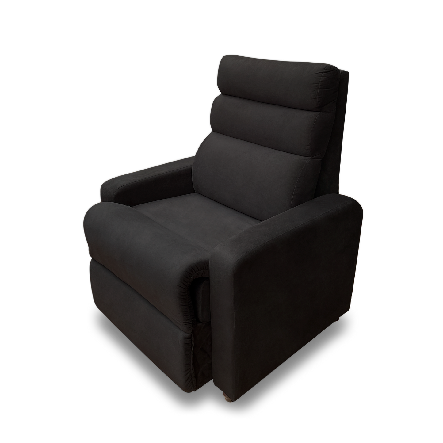 Imagen sillón reclinable odín tapizado color negro vista isométrica