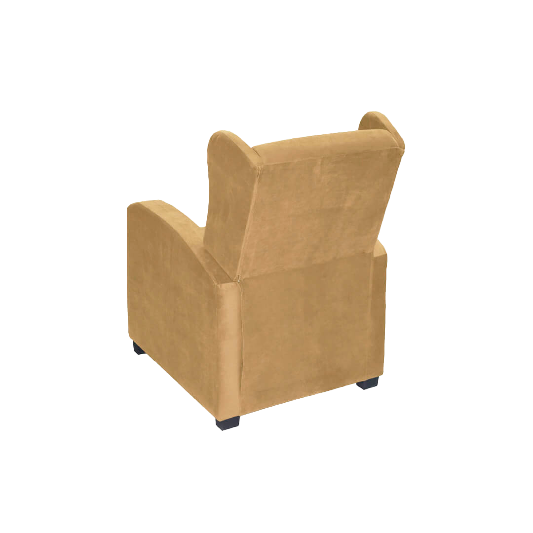 Imagen mueble silla reclino Apolo vista posterior isométrica color beige