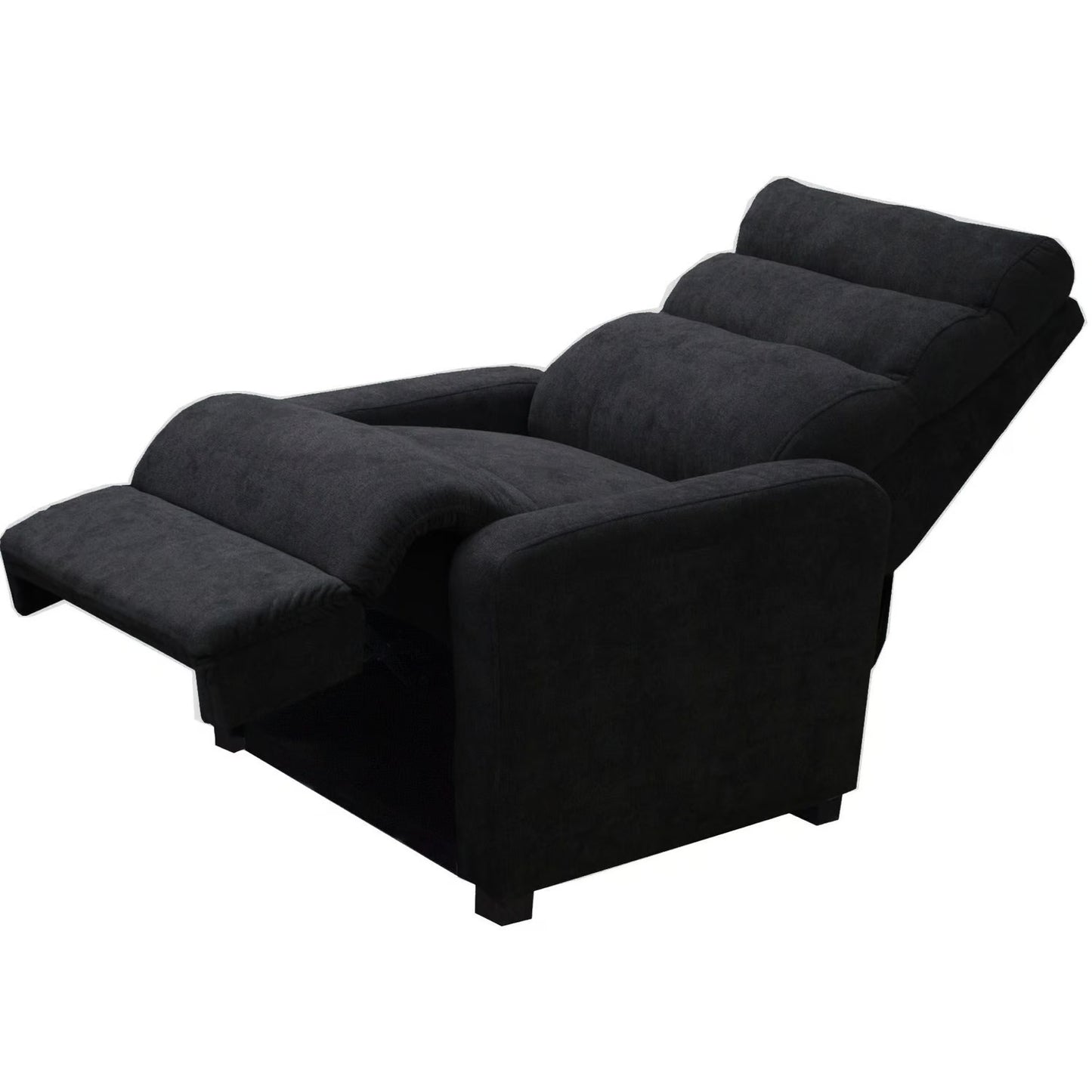 Imagen mueble sillón reclinable Odín vista isométrica abierto color negro