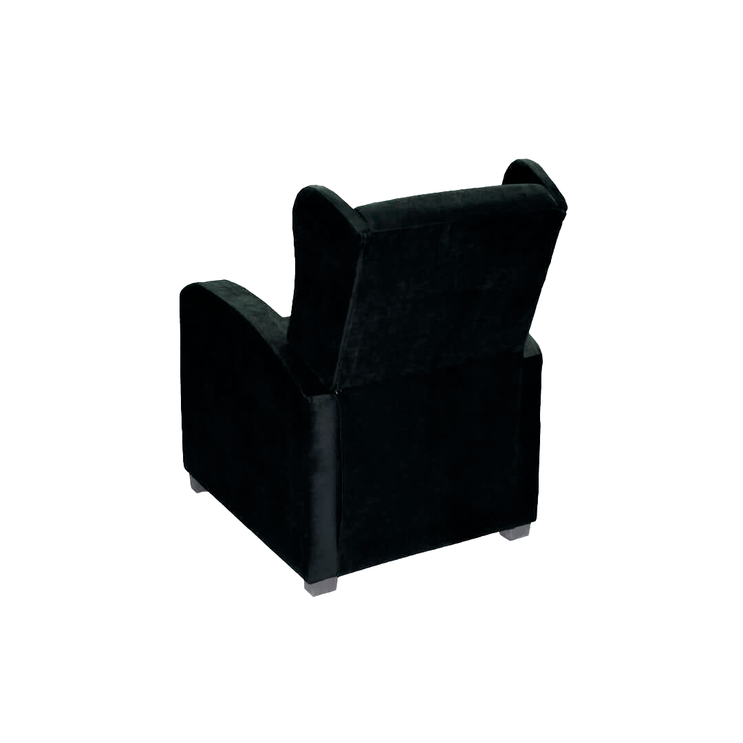 Imagen mueble silla reclino Apolo vista posterior isométrica color negro