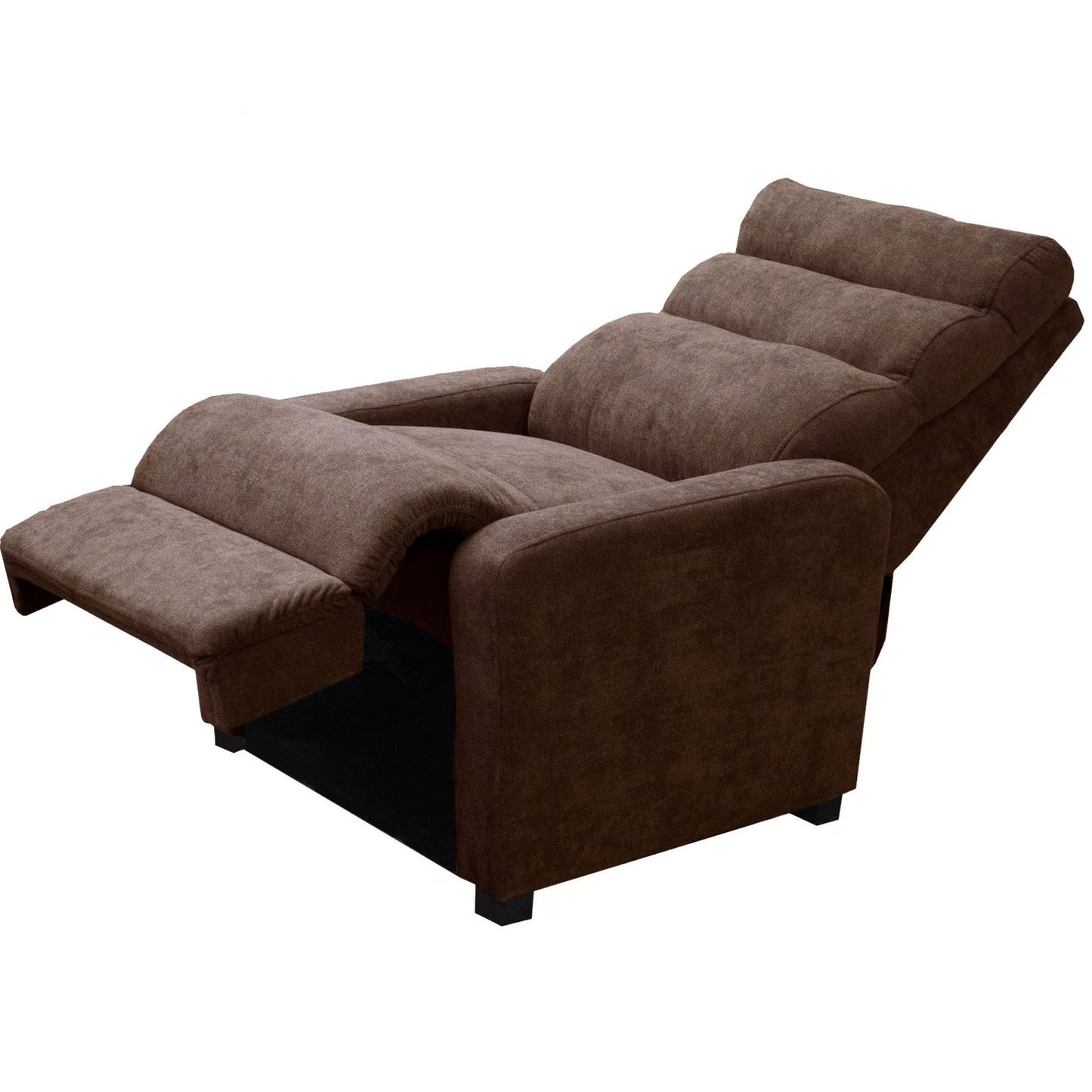 Imagen mueble sillón reclinable Odín vista isométrica abierto color chocolate