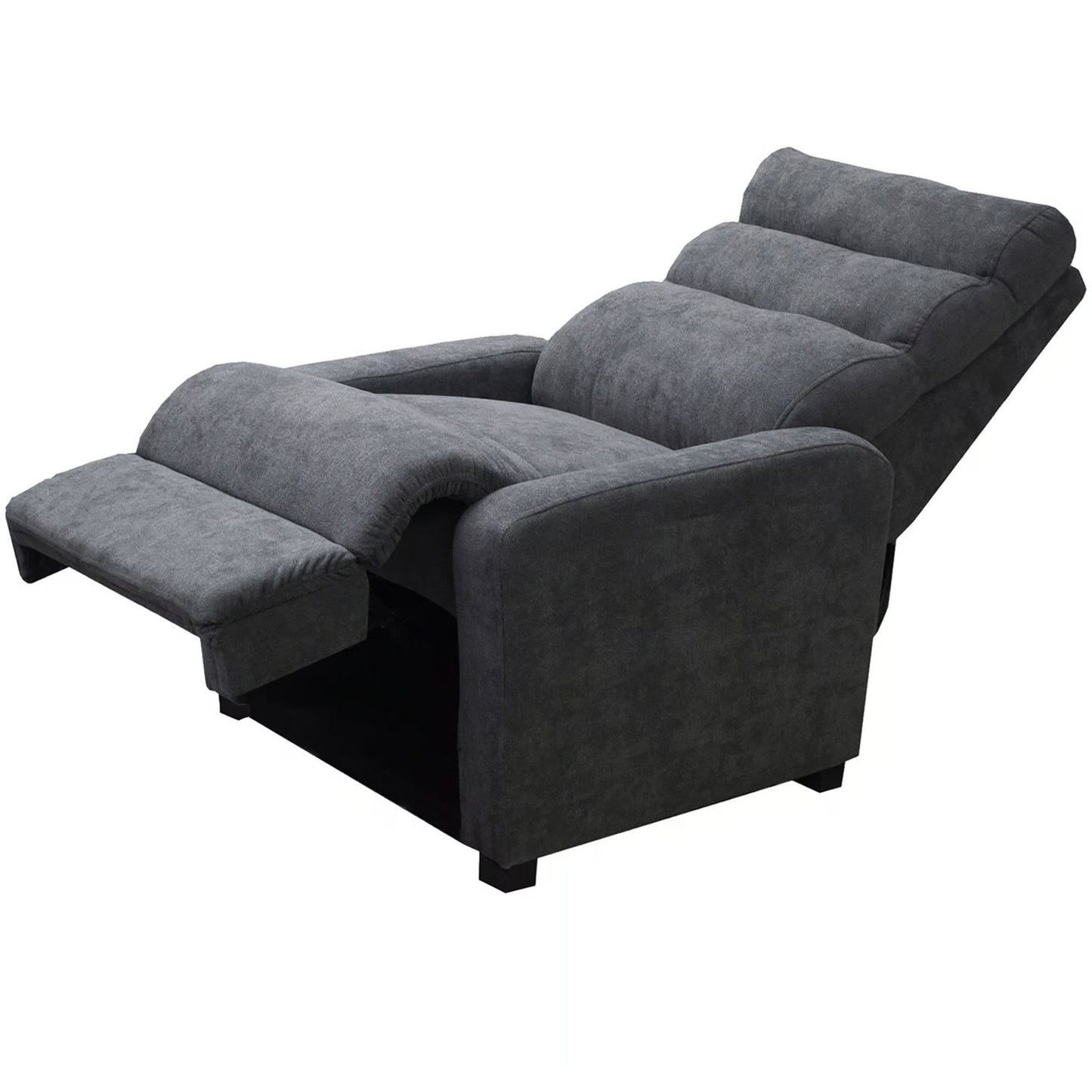 Imagen mueble sillón reclinable Odín vista isométrica abierto color gris