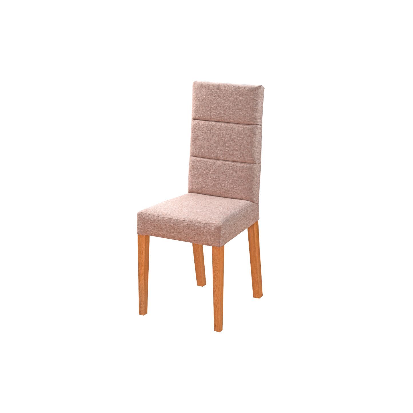 Imagen silla madera flor morado natural Da Vinci tapizada color beige vista isométrica