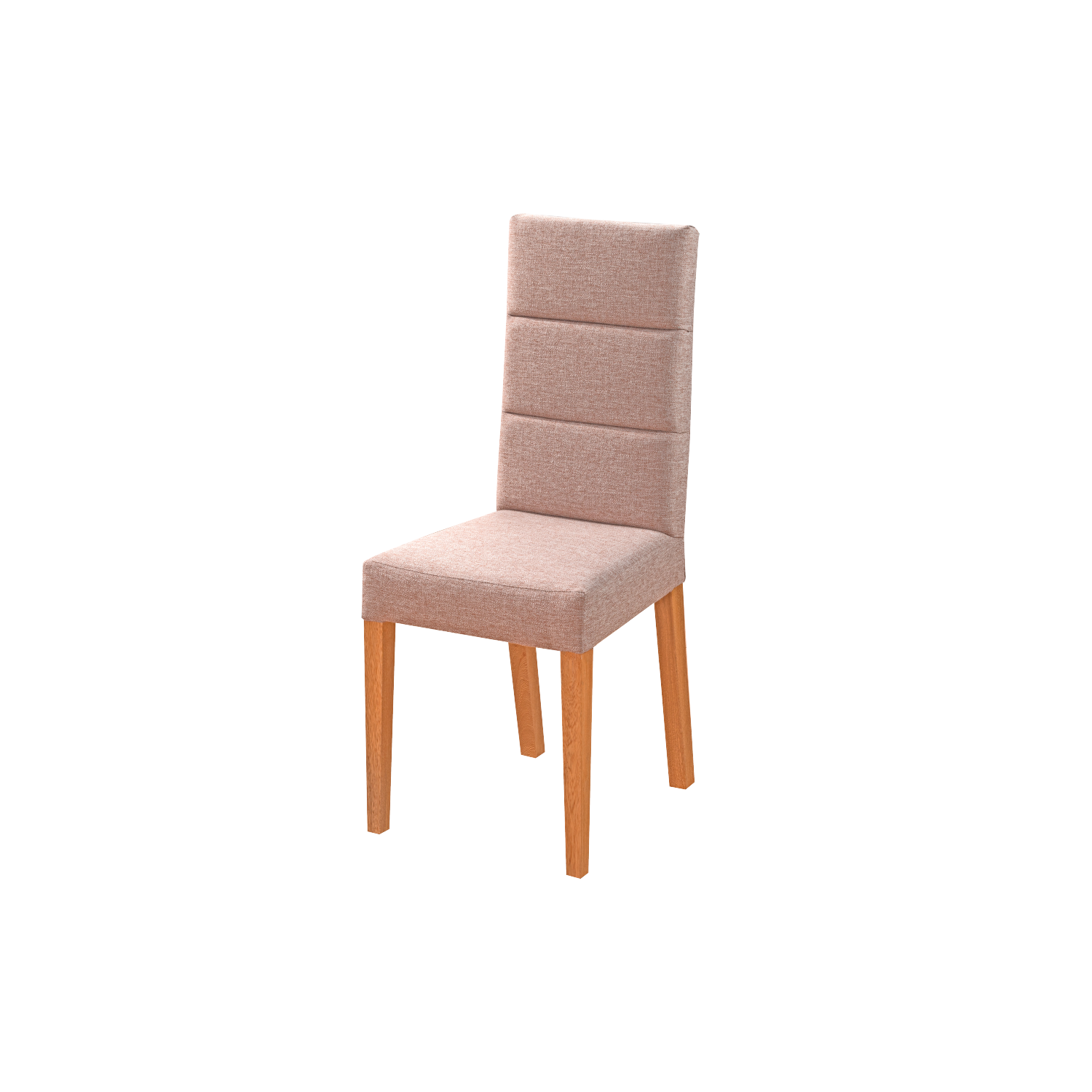 Imagen silla madera flor morado natural Da Vinci tapizada color beige vista isométrica