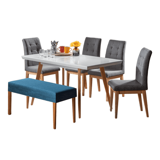 Imagen mueble juego de comedor seis puestos vista isométrica color gris