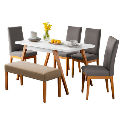 Imagen mueble juego de comedor seis puestos vista isométrica color gris