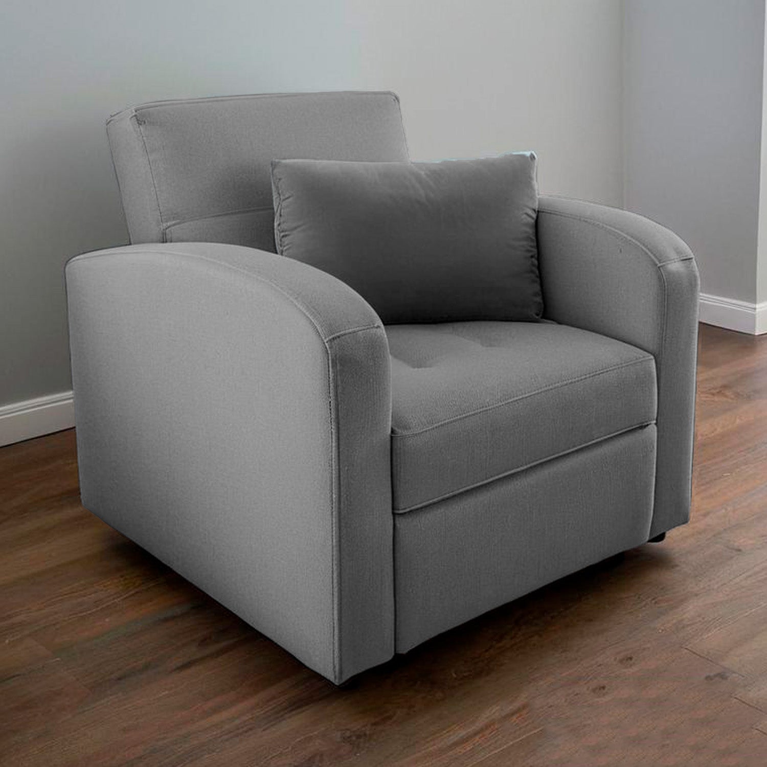 Fotografía espacio ambientado mueble poltrona cama California color gris
