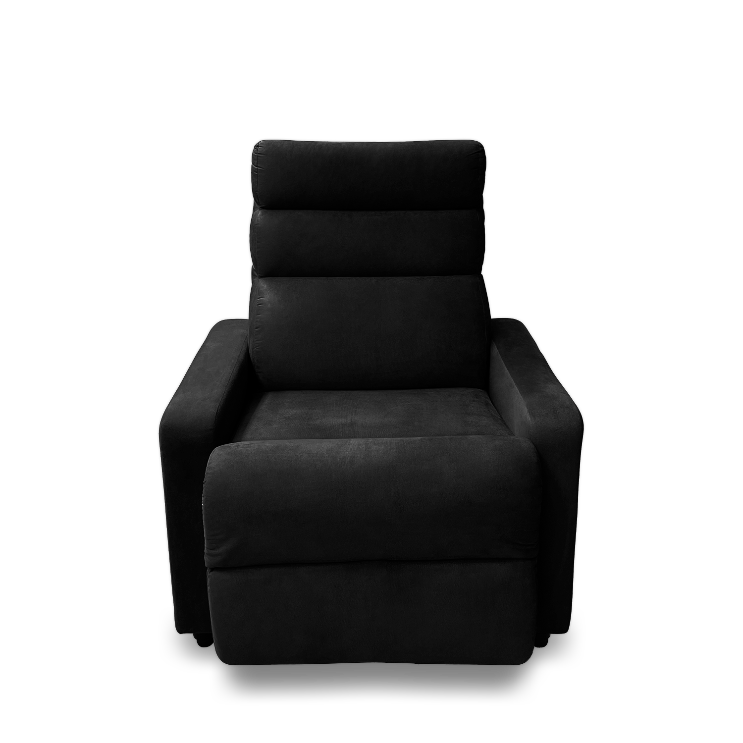 Imagen sillón reclinable odín tapizado color negro vista frontal