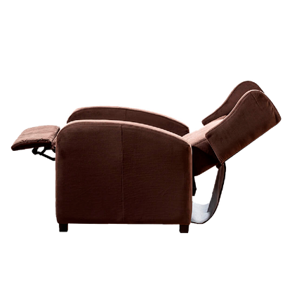 Imagen mueble silla reclino Apolo vista lateral abierta color chocolate