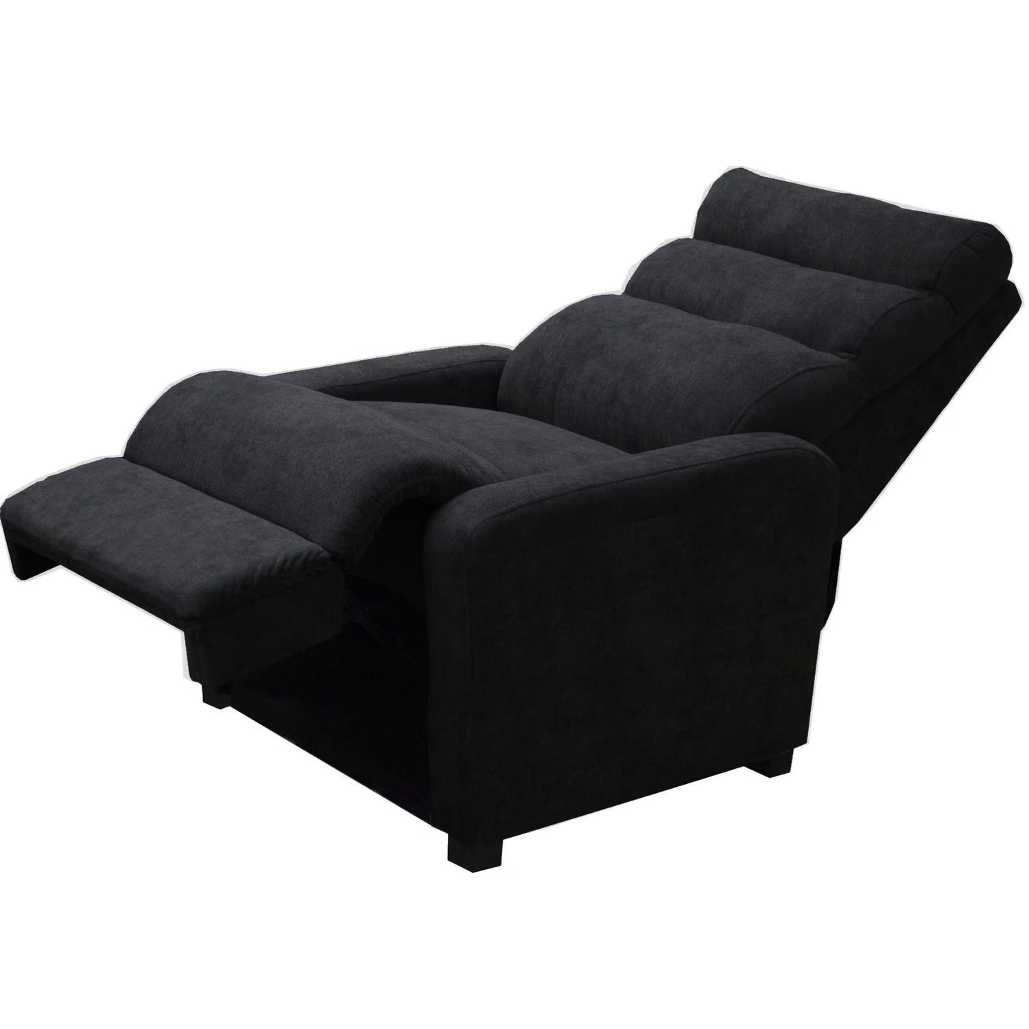Imagen mueble sillón reclinable Odín vista isométrica abierto color negro