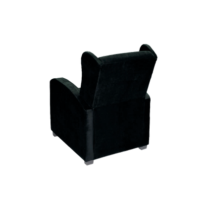 Imagen mueble silla reclino Apolo vista posterior isométrica color negro
