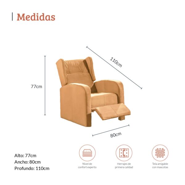 SILLA RECLINABLE APOLO BEIGE - Image 4