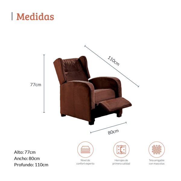 SILLA RECLINABLE APOLO CHOCOLATE - Image 4