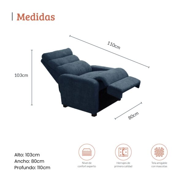 SILLA RECLINABLE ODIN AZUL INDIGO - Image 6