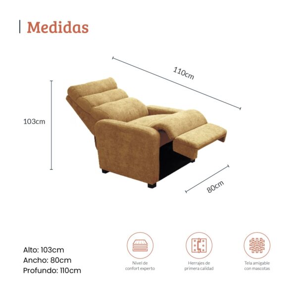 SILLA RECLINABLE ODIN BEIGE - Image 6
