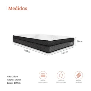 Colchón Niebla Semi ortopédico Firmeza Media-Alta 25cm - Doble