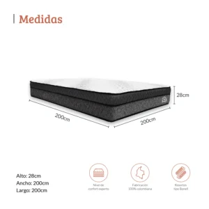 Colchón Niebla Semi ortopédico Firmeza Media-Alta 25cm - King