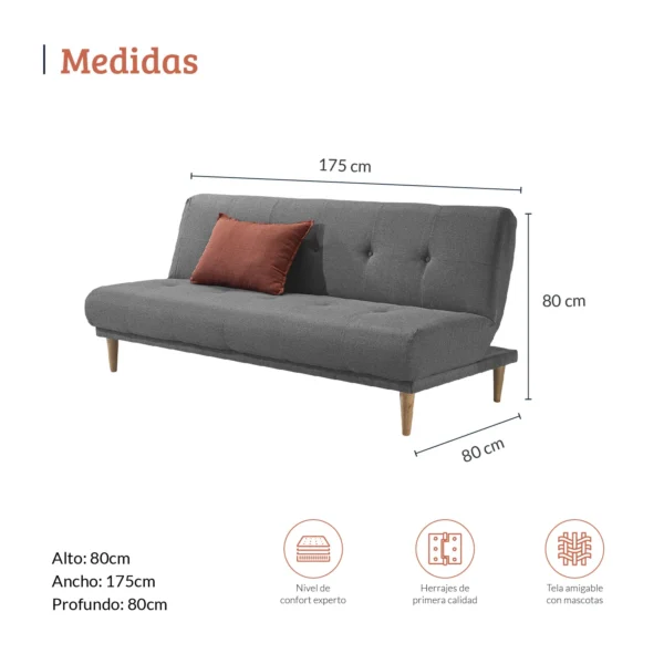 SOFA CAMA ARENA GRIS - Image 5
