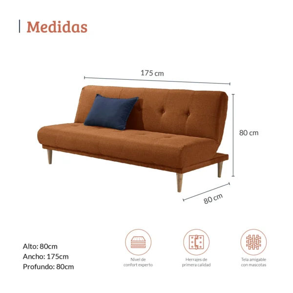SOFA CAMA ARENA TERRACOTA - Image 5