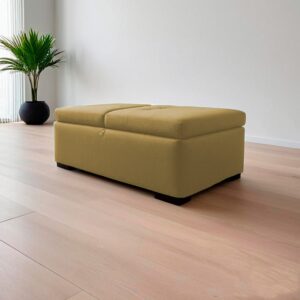 Baul tapizado beige