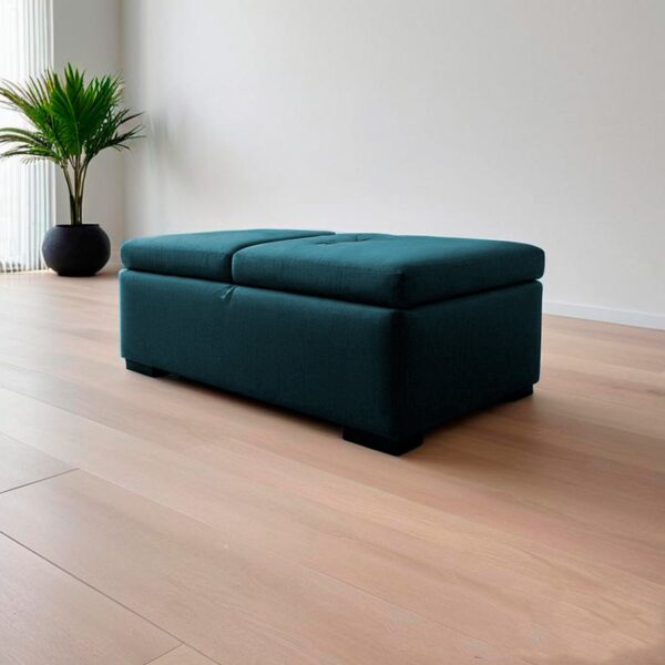 Baúl tapizado turquesa