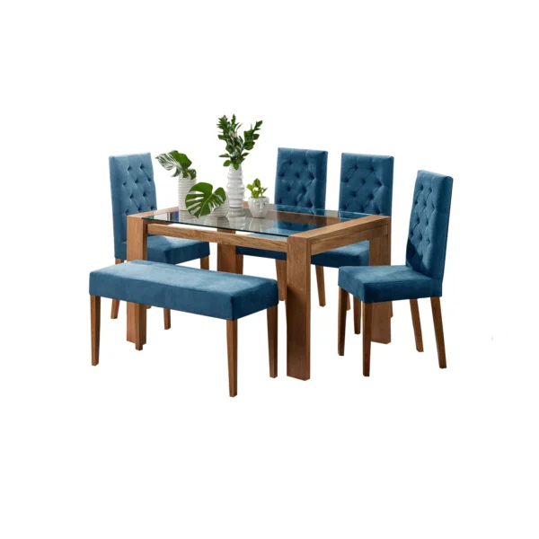 JUEGO COMEDOR 6 PTO MIGUEL ANGEL AZUL INDIGO