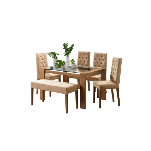 JUEGO COMEDOR 6 PTO MIGUEL ANGEL BEIGE