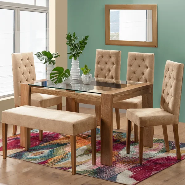 JUEGO COMEDOR 6 PTO MIGUEL ANGEL BEIGE - Image 2