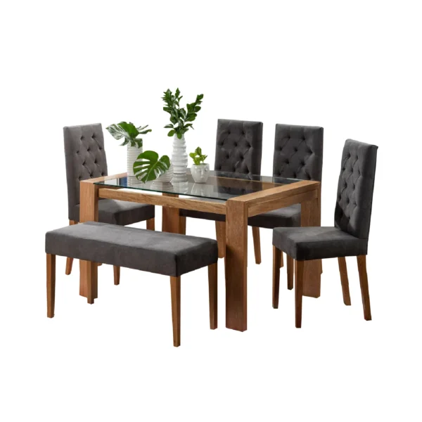 JUEGO COMEDOR 6 PTO MIGUEL ANGEL GRIS