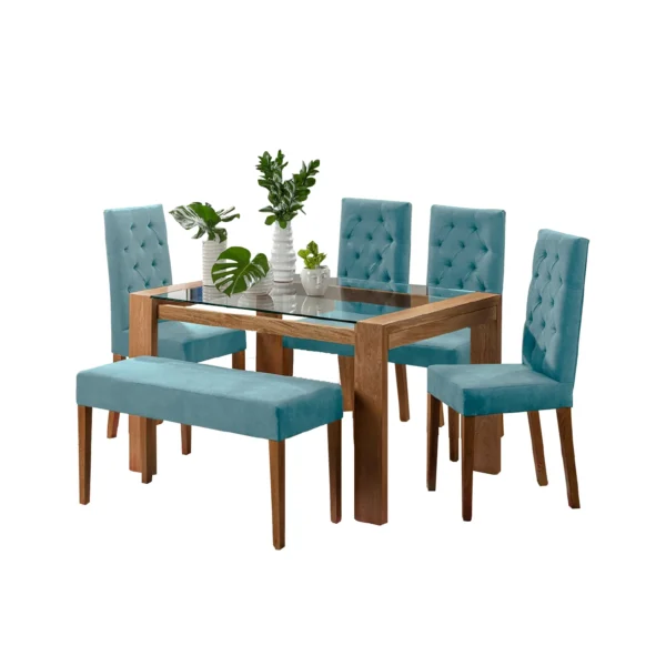 JUEGO COMEDOR 6 PTO MIGUEL ANGEL TURQUESA