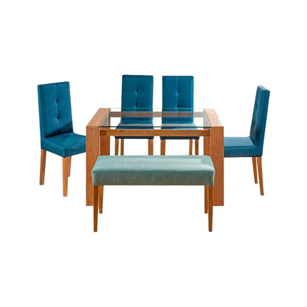 JUEGO COMEDOR 6 PTO VAN GOGH AZUL INDIGO - ACUA