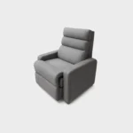 silla reclinable odín tapizado color gris con textura lineal vista en perspectiva