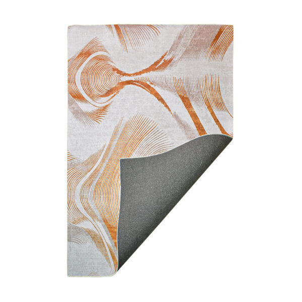 tapete kuin plateado con textura orgánica naranja visto de frente con esquina doblada. All Star decoración