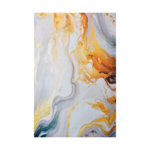 tapete kuin tonos naranjas, plateados y azules con textura orgánica de mármol visto de frente. All Star decoración