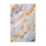 tapete kuin tonos naranjas, plateados y azules con textura orgánica de mármol visto de frente. All Star decoración