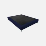 basecama en madera maciza tapizada en microfibra color azul. All Star Colombia muebles
