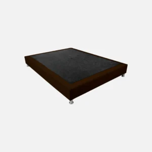 basecama en madera maciza tapizada en microfibra color café. All Star Colombia muebles