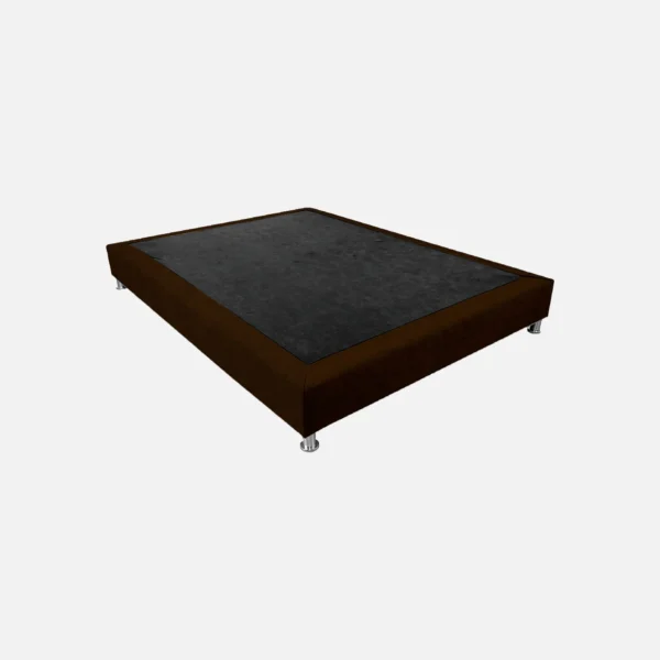 basecama en madera maciza tapizada en microfibra color café. All Star Colombia muebles