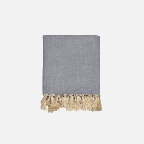 cobija tipo frazada cavalari 125x150cm color gris vista de frente
