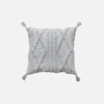 Funda con cojín rustic 45 x 45 cm con textura geométrica color blanco