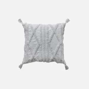 Funda con cojín rustic 45 x 45 cm con textura geométrica color blanco