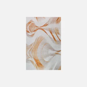 Tapete Kuin 80 x 150 visto de frente textura tipo mármol color gris y naranja