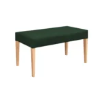 butaco comedor en madera maciza flor morado tapizada en color verde vista desde perspectiva. Muebles All Star