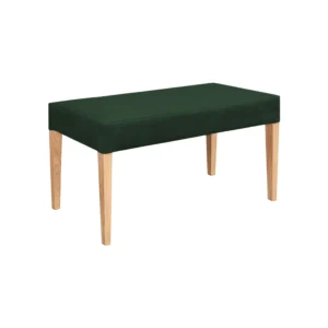 butaco comedor en madera maciza flor morado tapizada en color verde vista desde perspectiva. Muebles All Star