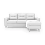 sala en L Cielo en escala de grises vista desde frente. Muebles All Star